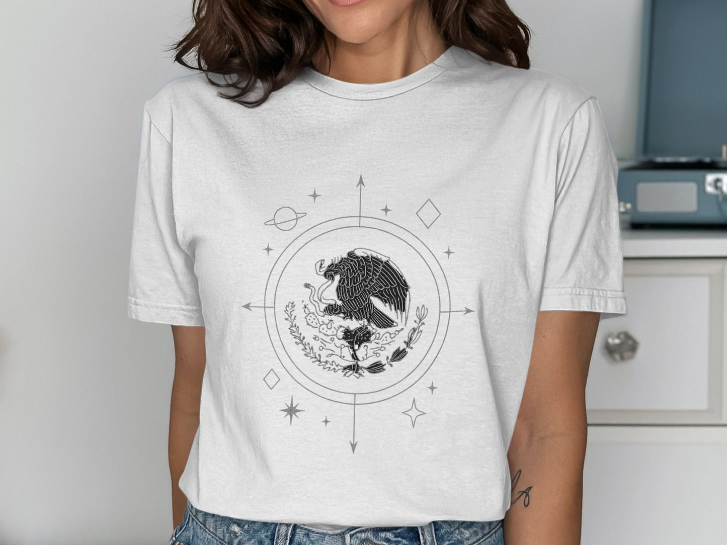 Mexican Eagle Space Elements Graphic Tee product
