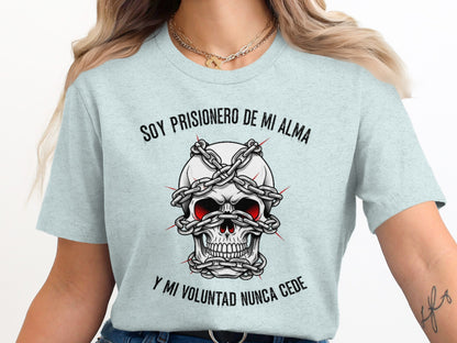 Skull with Chains and Spanish Text Shirt product