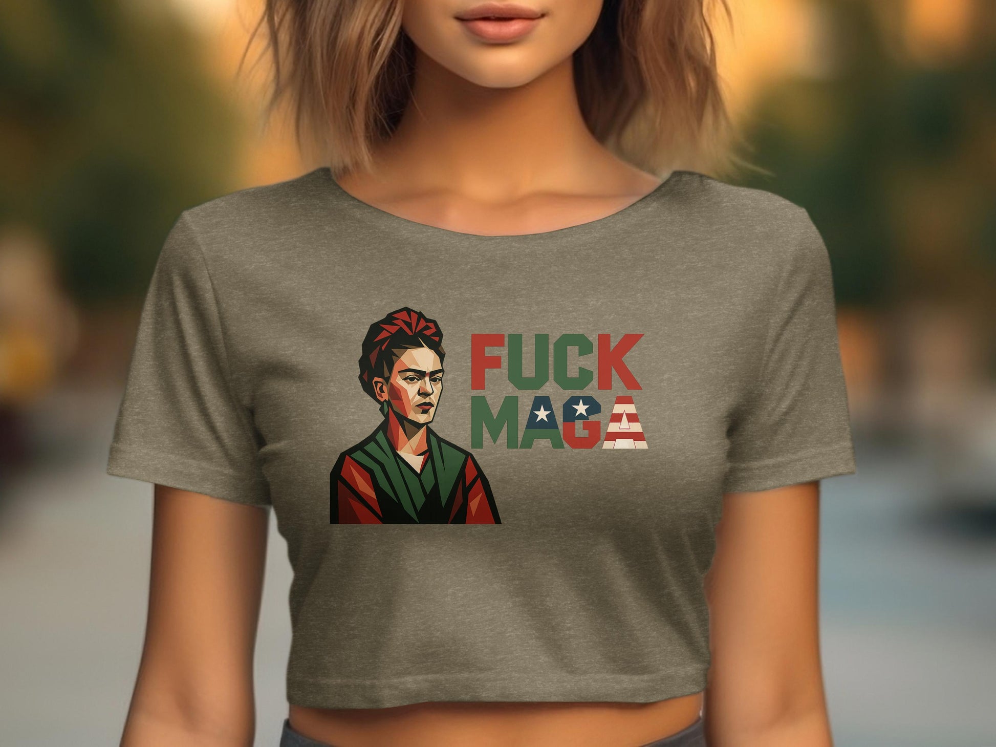 Bold Statement F**k MAGA Graphic Crop Top product