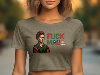Bold Statement F**k MAGA Graphic Crop Top product