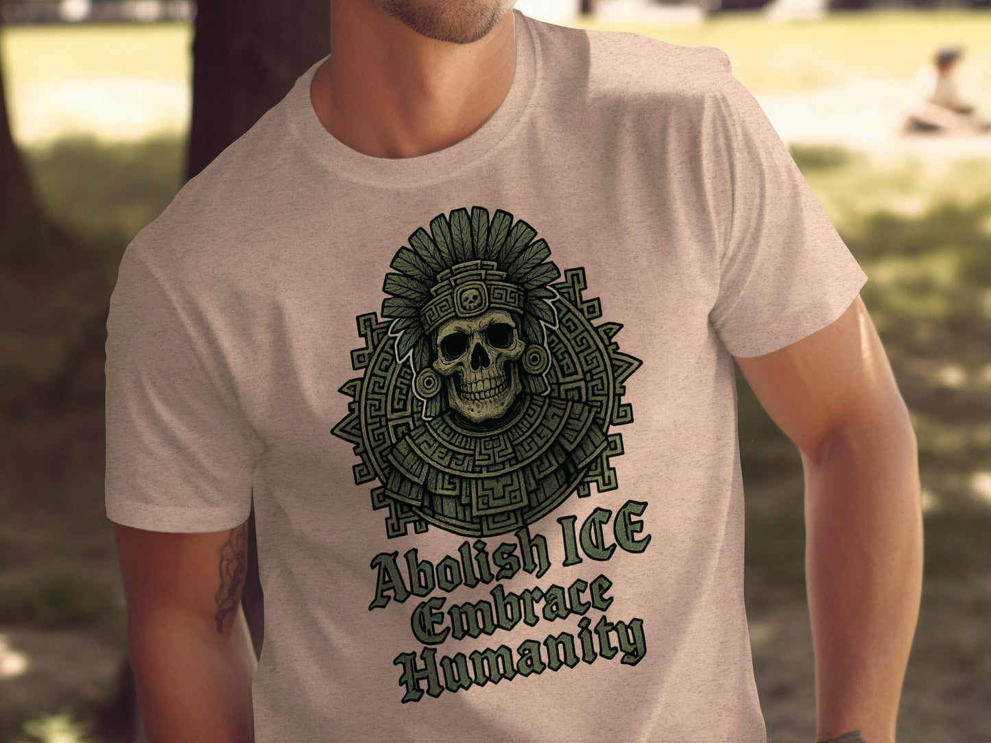 Unique Skull Design Abolish ICE Embrace Humanity T-shirt