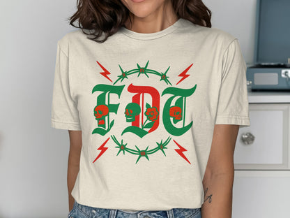 Floral Skull Graphic Printed Fashion T-Shirt product type
