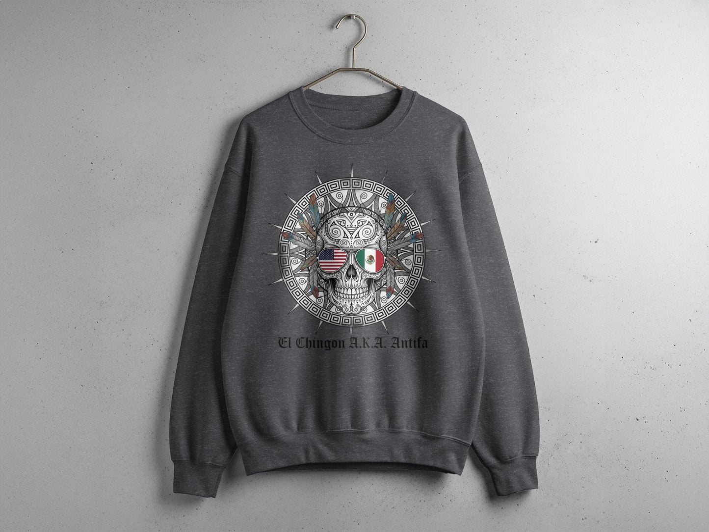 El Chingon AKA Antifa Skull Crewneck Sweater