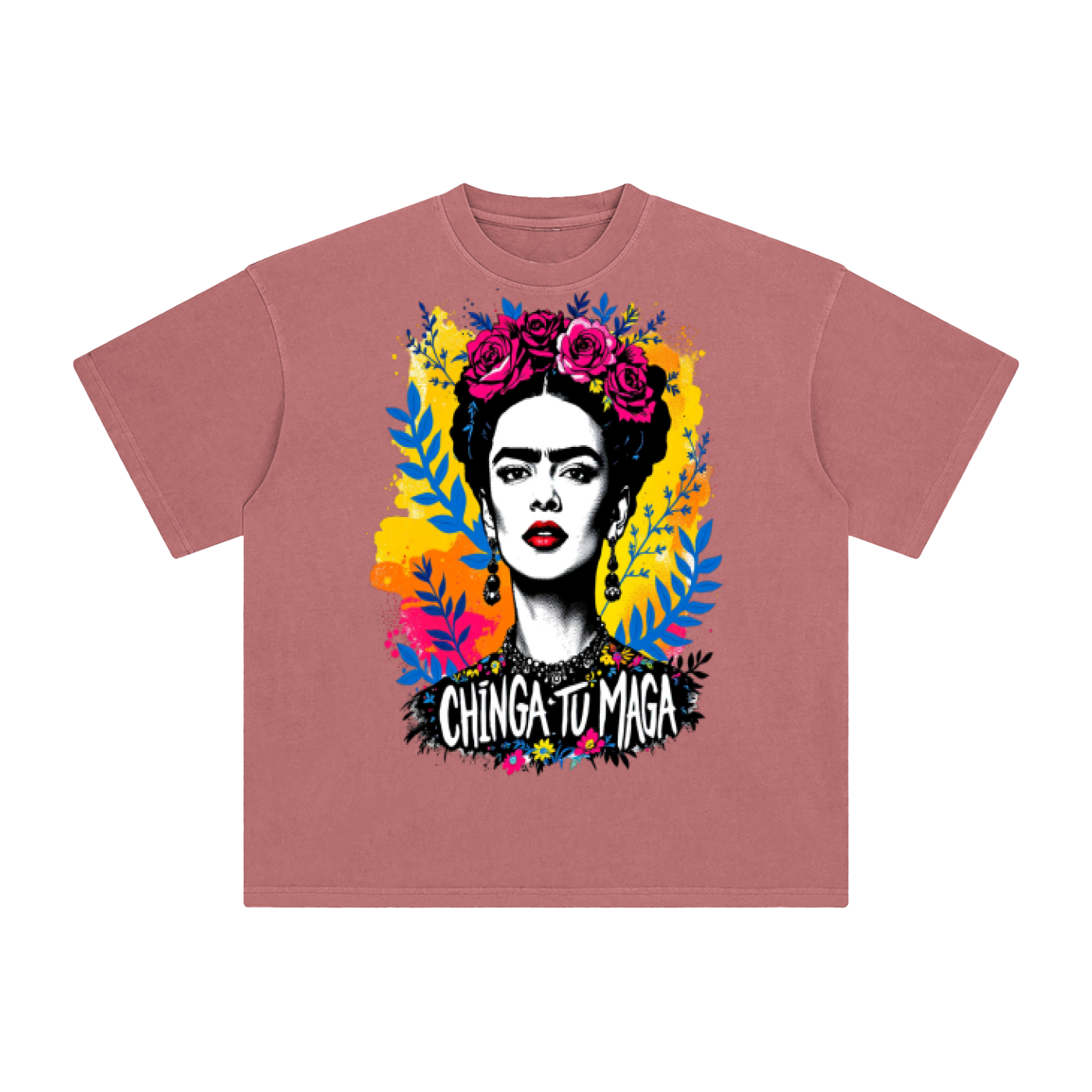 Frida Kahlo Chinga Tu Maga Enzyme Washed T-Shirt