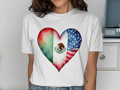 Colorful Heart Design Flag Graphic T-Shirt product type