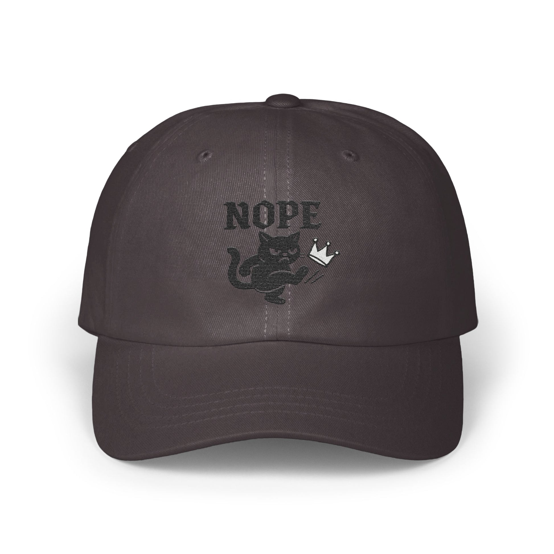 Funny Nope Cat with Crown Design Cap product type