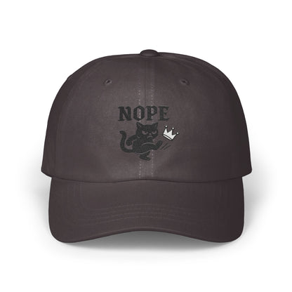 Funny Nope Cat with Crown Design Cap product type