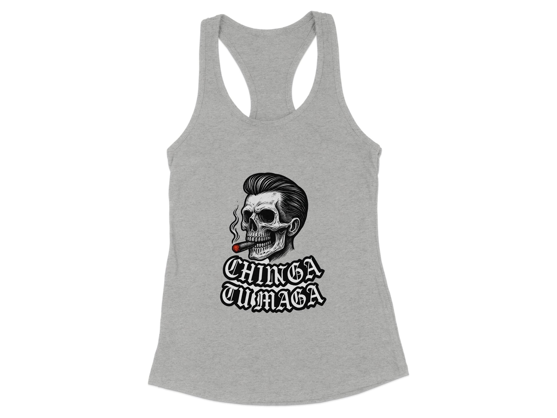 Chinga Tu Maga Skull Design Graphic Racerback Tank product type