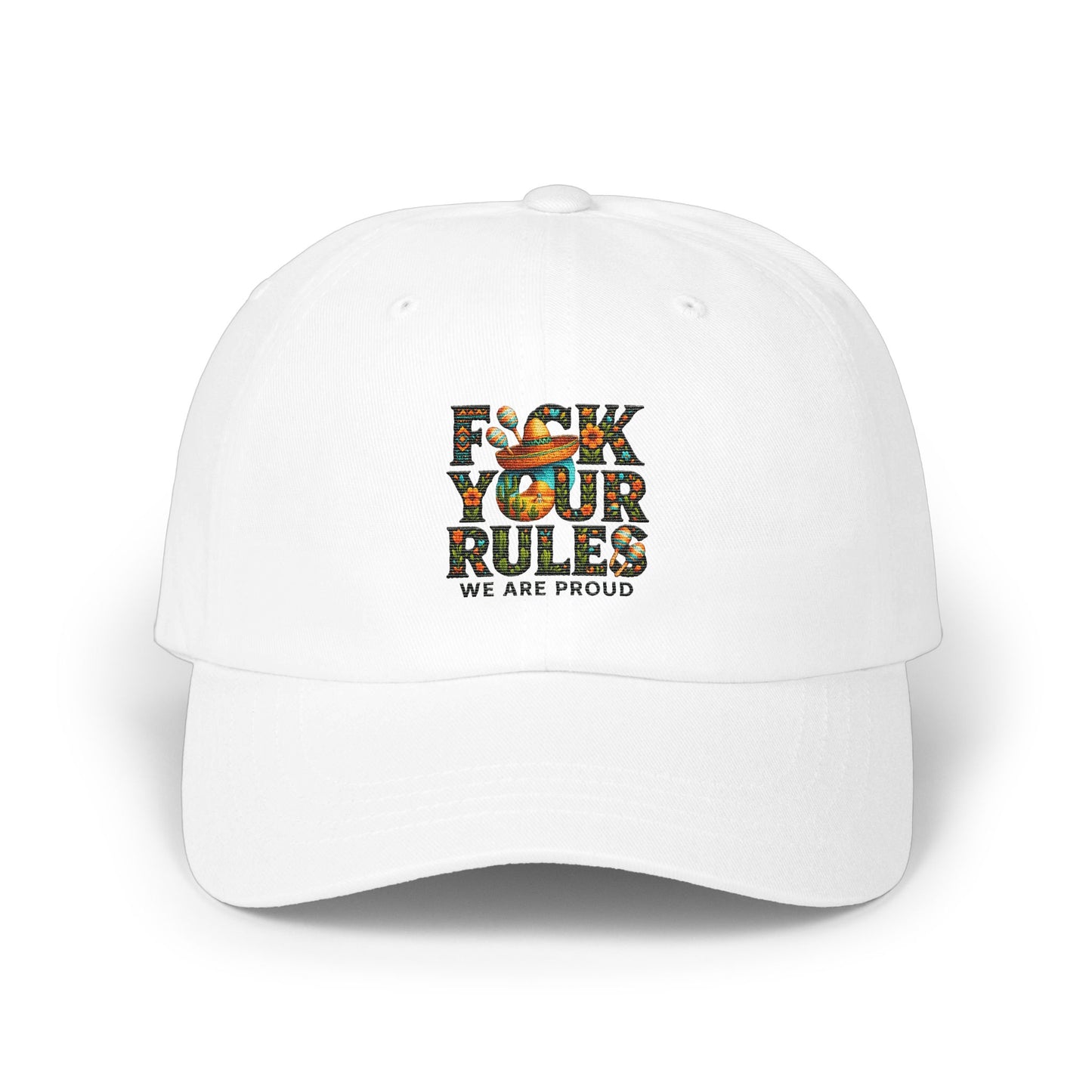 Bold Statement White Cap With Colorful Design product