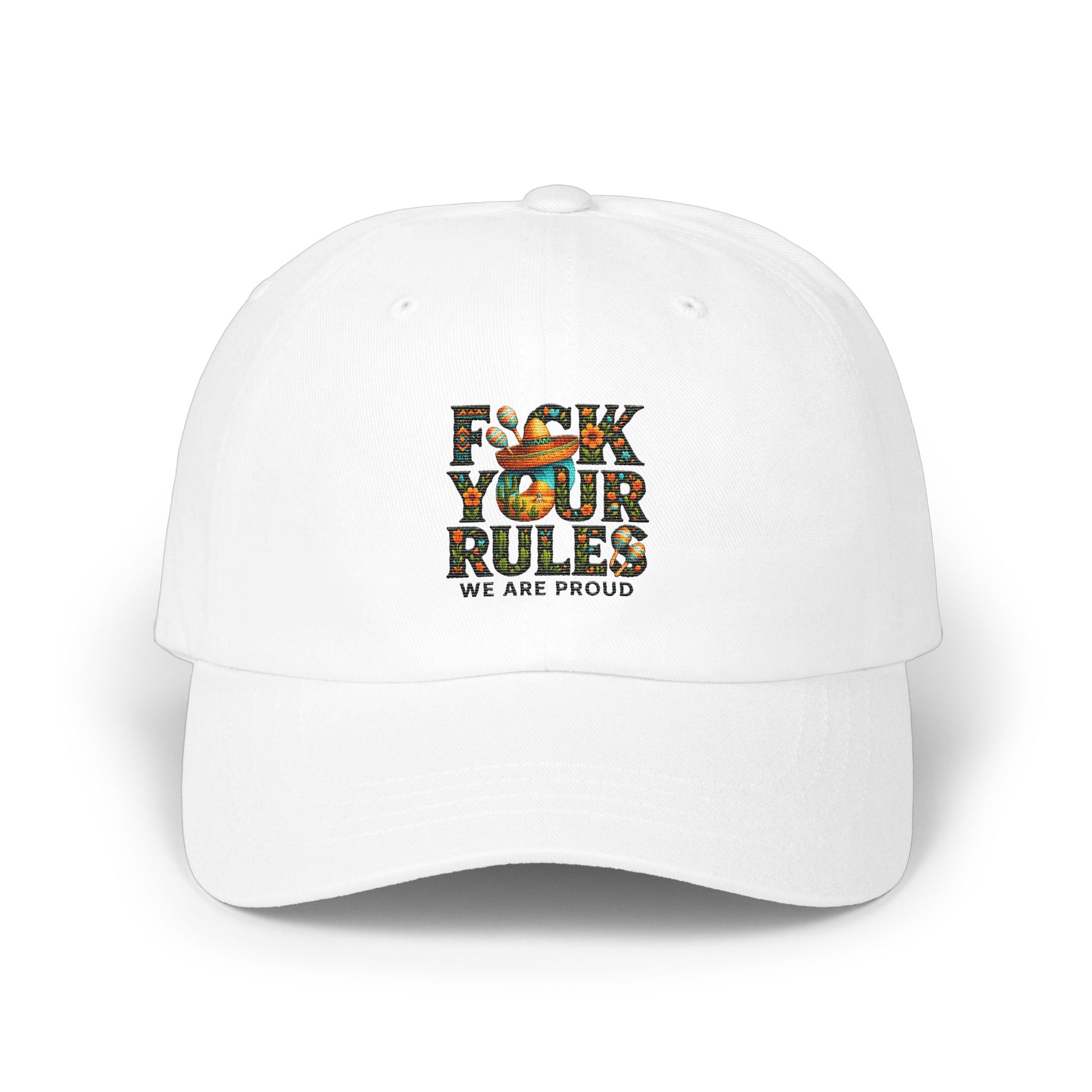 Bold Statement White Cap With Colorful Design product