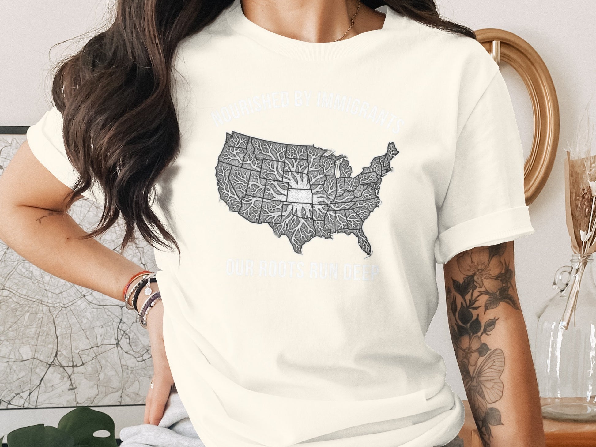 Nourished By Immigrants Our Roots Run Deep Shirt