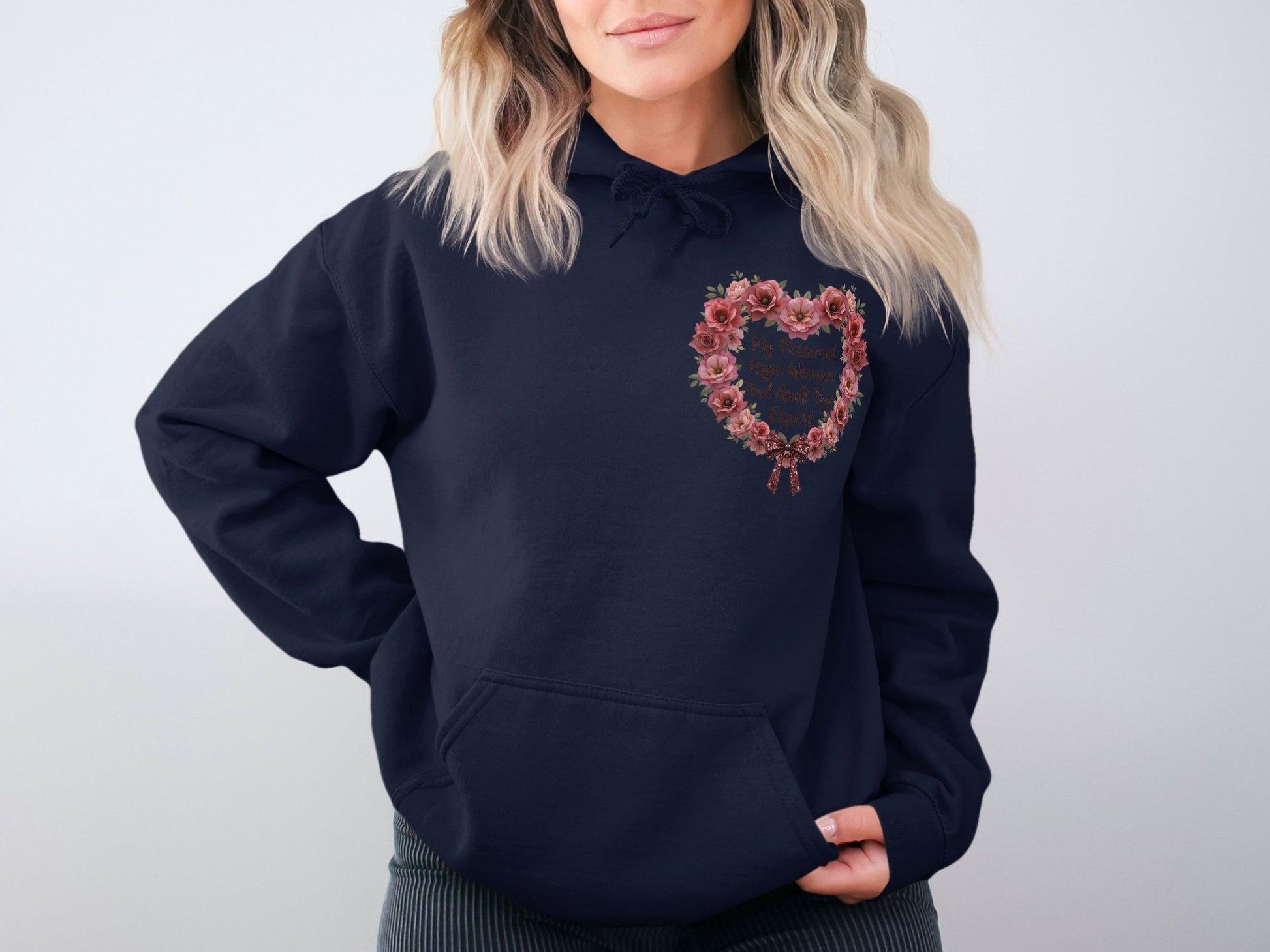 Cozy Heart Floral Design Hoodie Stylish product type