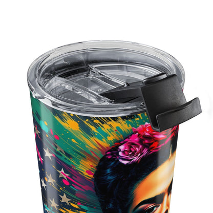 Vibrantly Designed Coffee Mug with Secure Lid