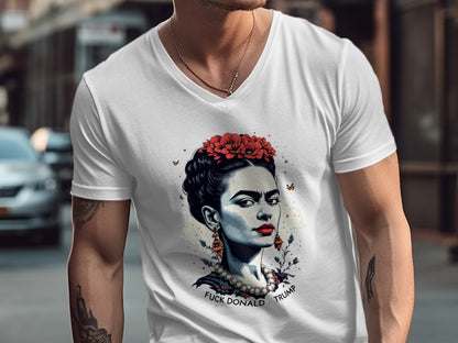 Frida Kahlo Fuck Donald Trump Design T-shirt