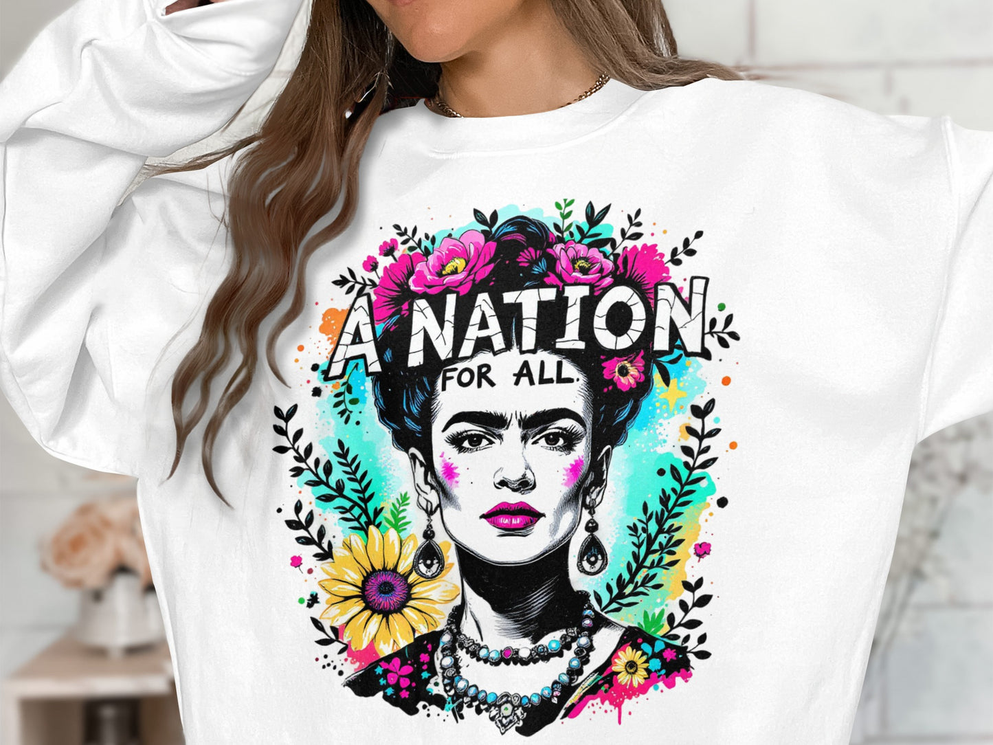 A Nation For All Graphic Print Sweatshirt