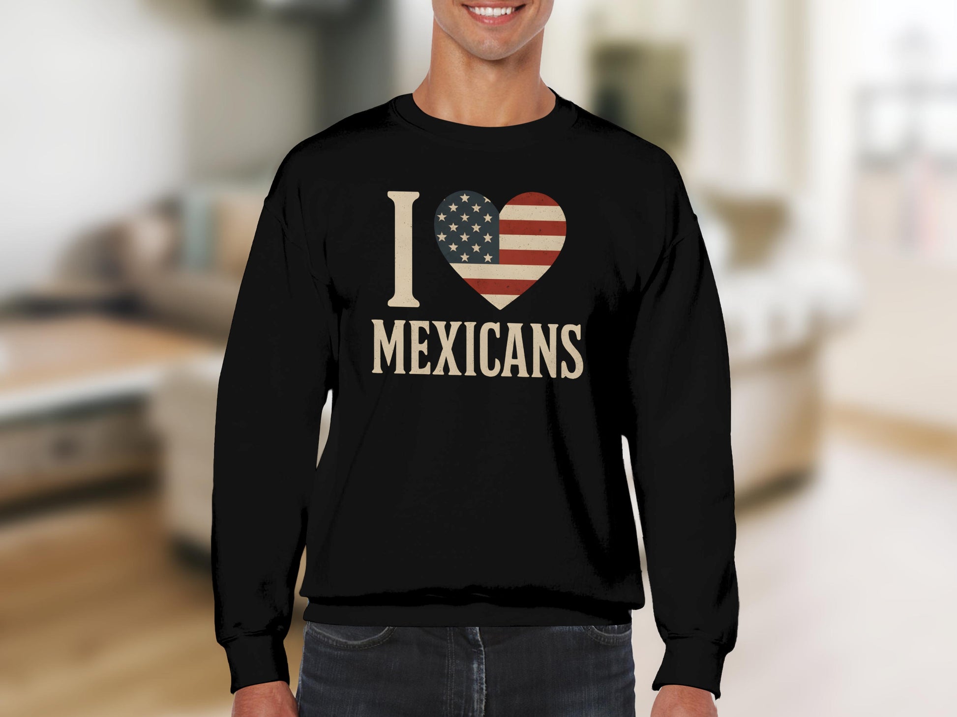I Love Mexicans American Flag Heart Sweatshirt product type