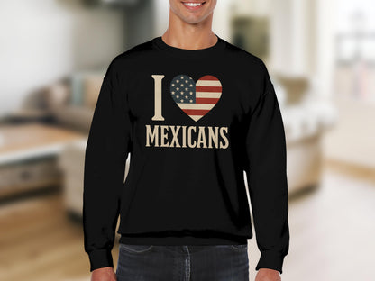 I Love Mexicans American Flag Heart Sweatshirt product type