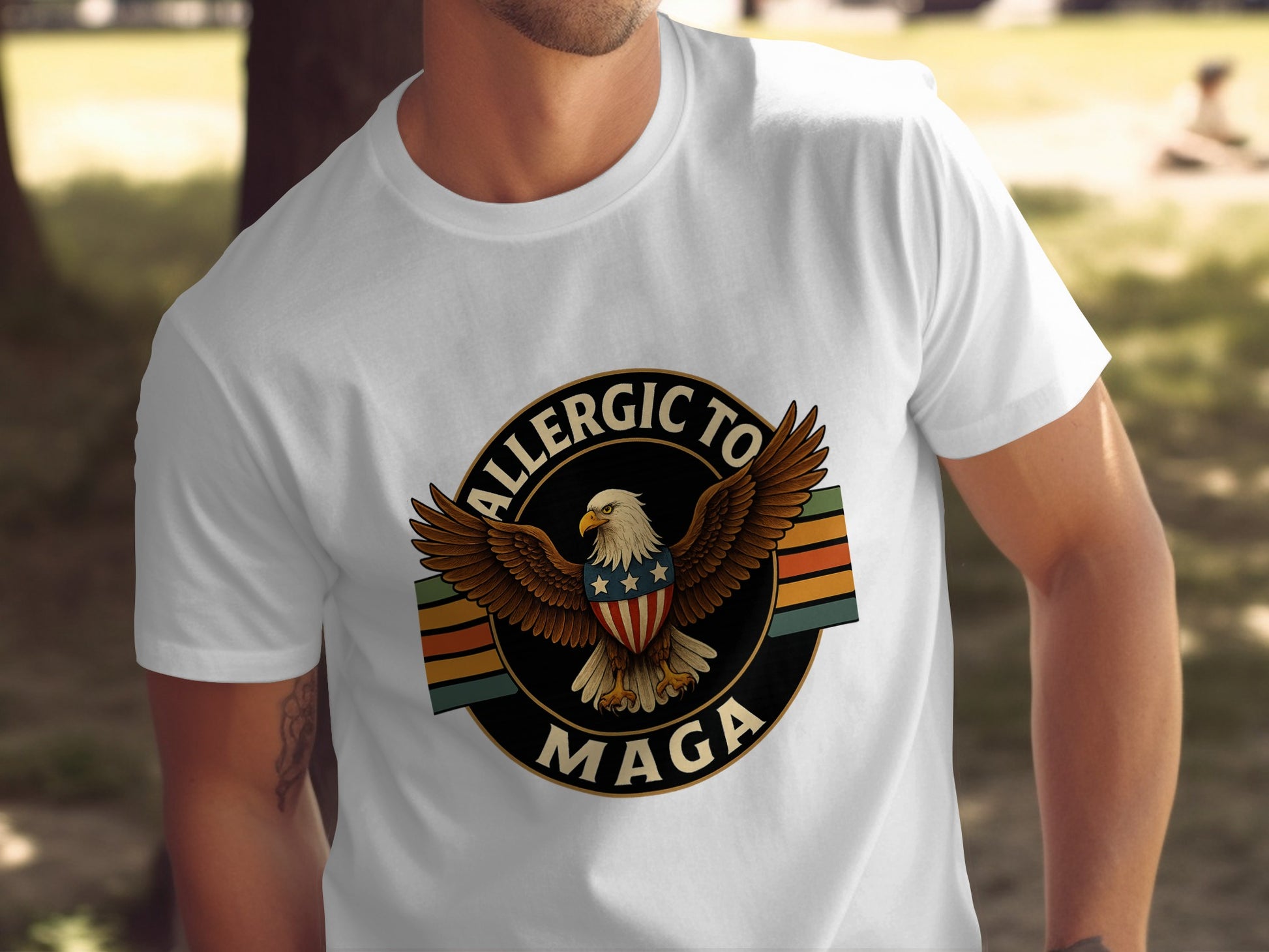 Allergic to MAGA Eagle Patriotic Design Product