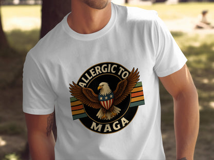 Allergic to MAGA Eagle Patriotic Design Product