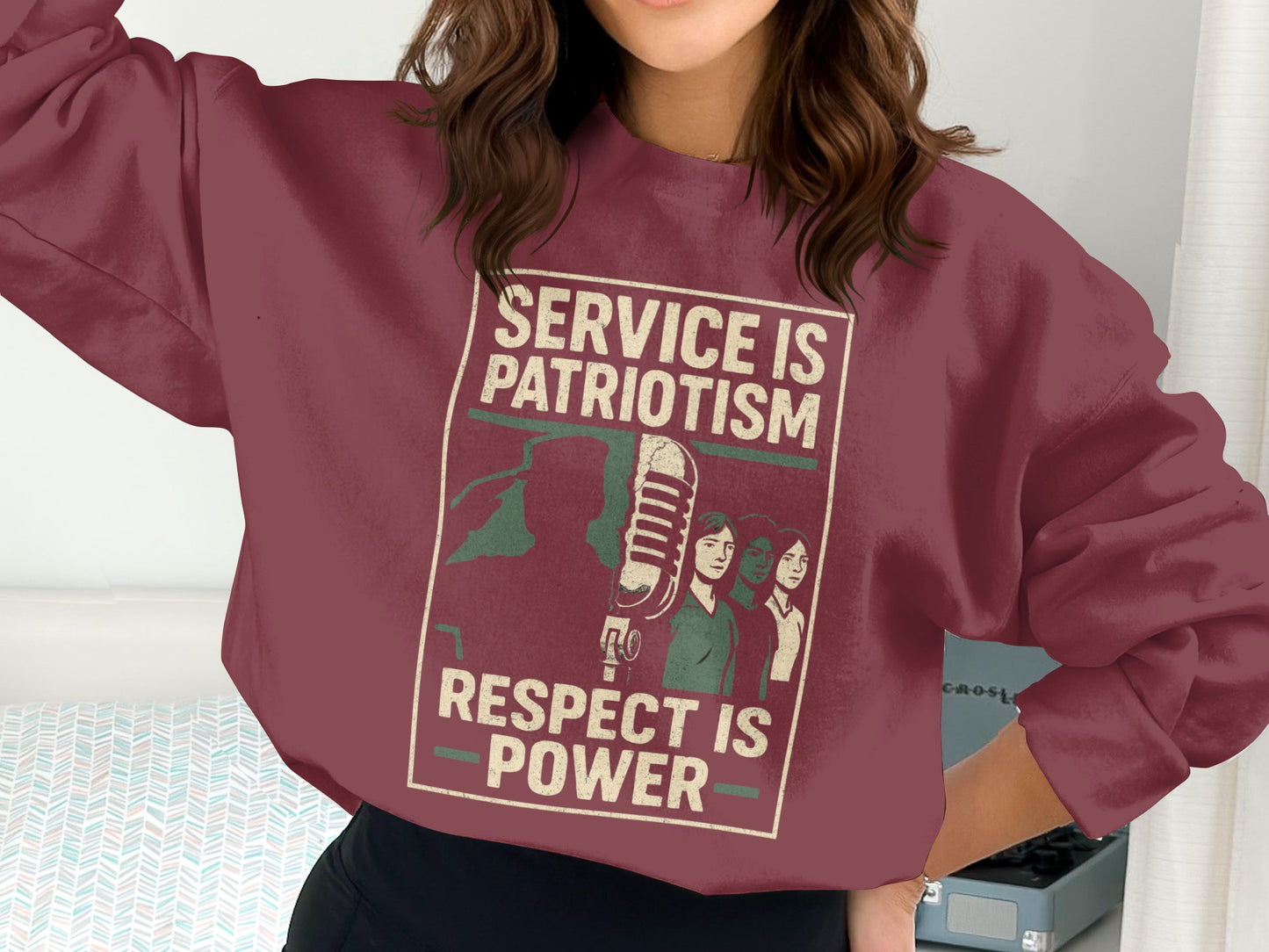 Service Is Patriotism Respect Is Power Sweatshirt product type