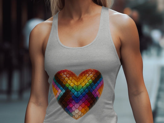Colorful Heart Pattern Tank Top product