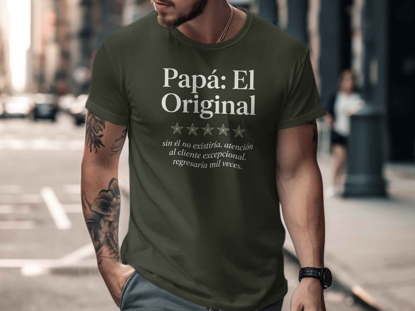 Funny Father's Day Papá El Original T-Shirt Papá: El Original '5-Star Review' T-Shirt