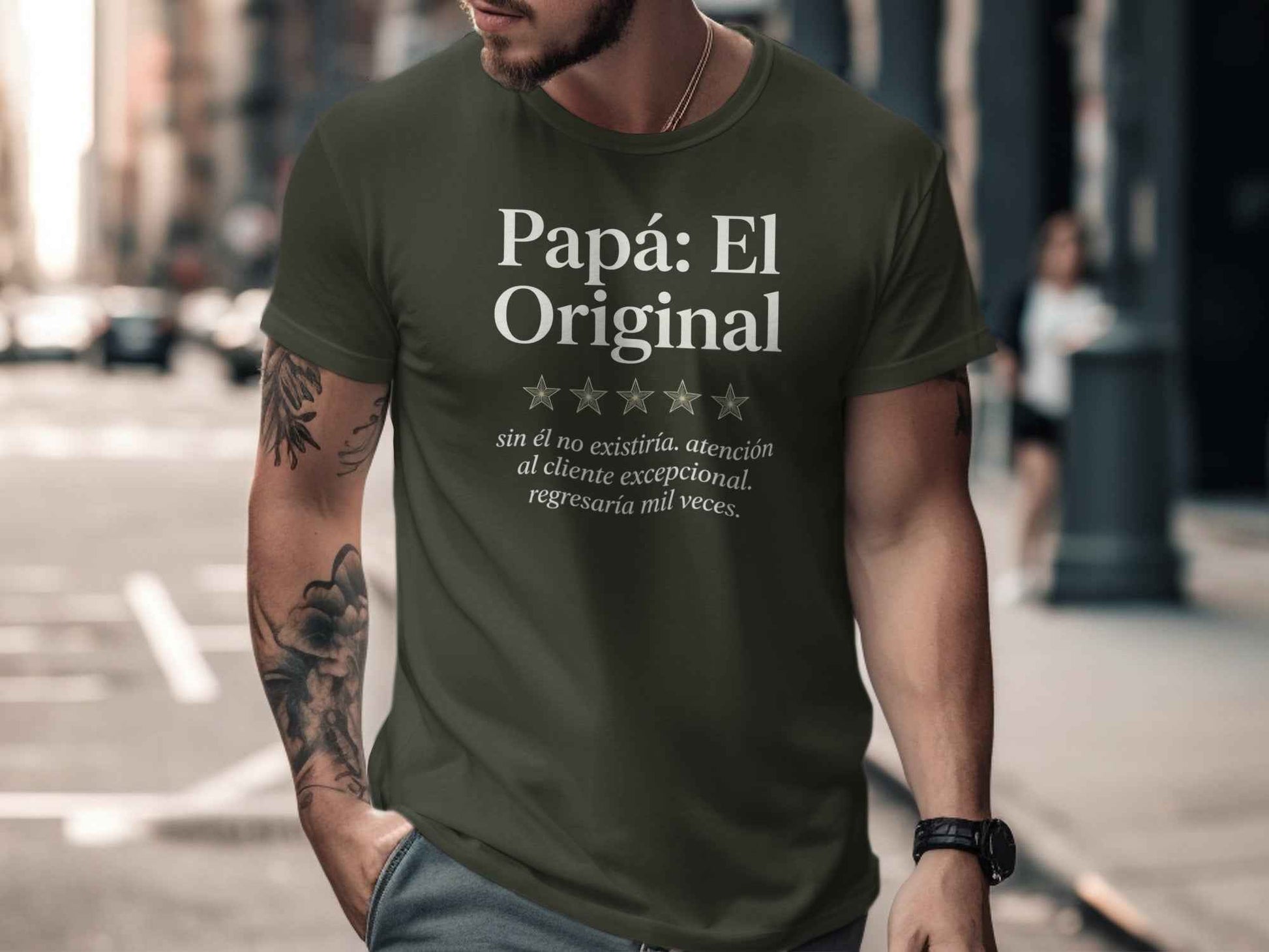 Funny Father's Day Papá El Original T-Shirt Papá: El Original '5-Star Review' T-Shirt