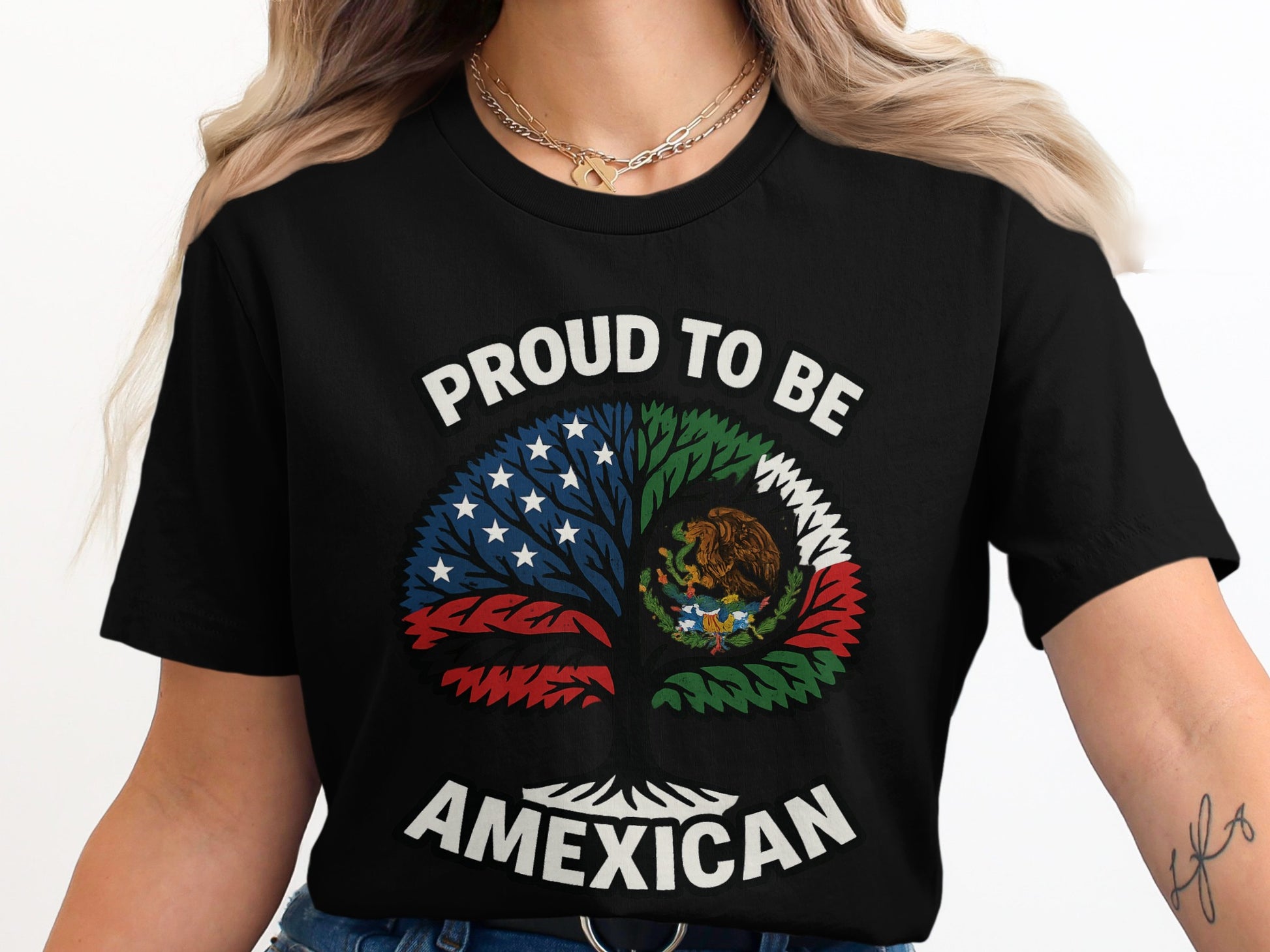 Proud to Be Amexican Tree Design T-Shirt product type