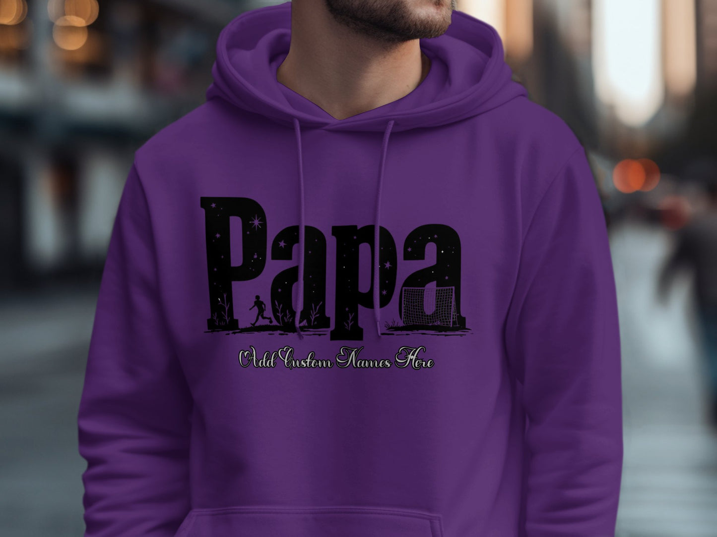 Purple Papa Hoodie with Custom Names product