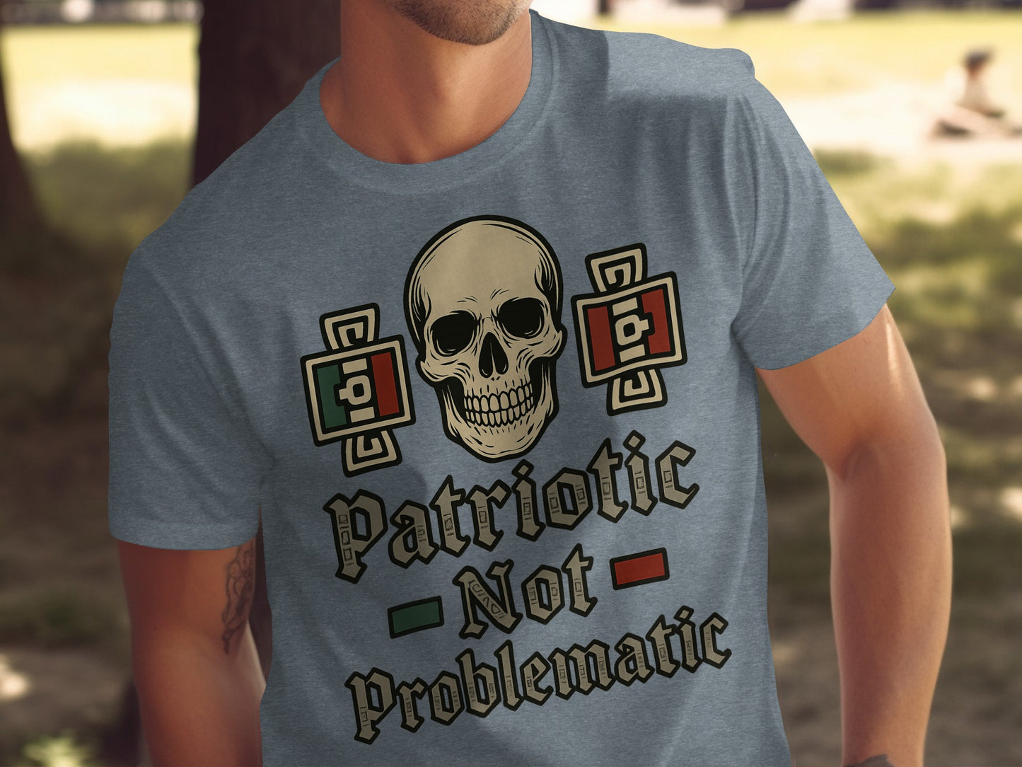 Patriotic Not Problematic Skull Graphic Tee