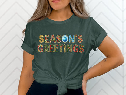 Festive Season's Greetings Holiday Tee Shirt