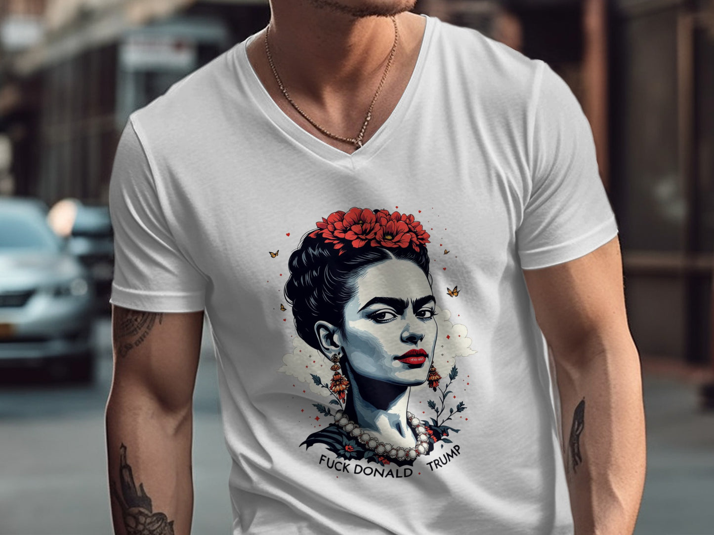 Frida Kahlo Fuck Donald Trump Vivid Artwork T-Shirt