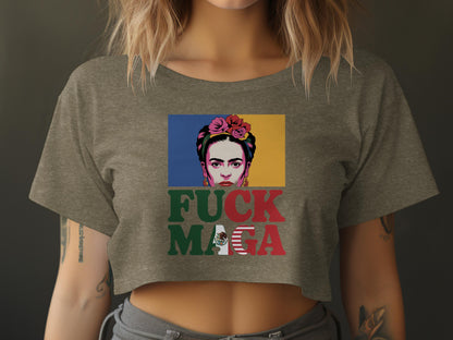 Fuck Maga Colorful Design Crop Top product