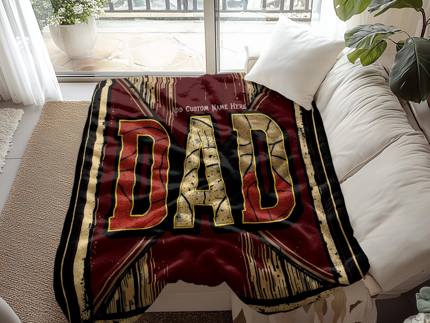 Personalized DAD Blanket Bold Design Cozy Product
