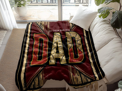 Personalized DAD Blanket Bold Design Cozy Product
