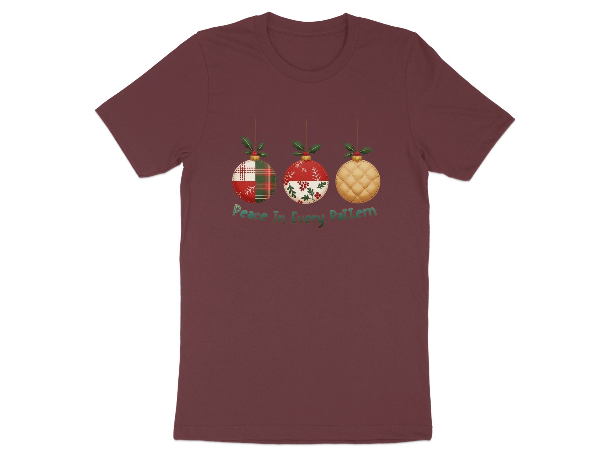 Peace To Every Pattern Festive Graphic T-shirt