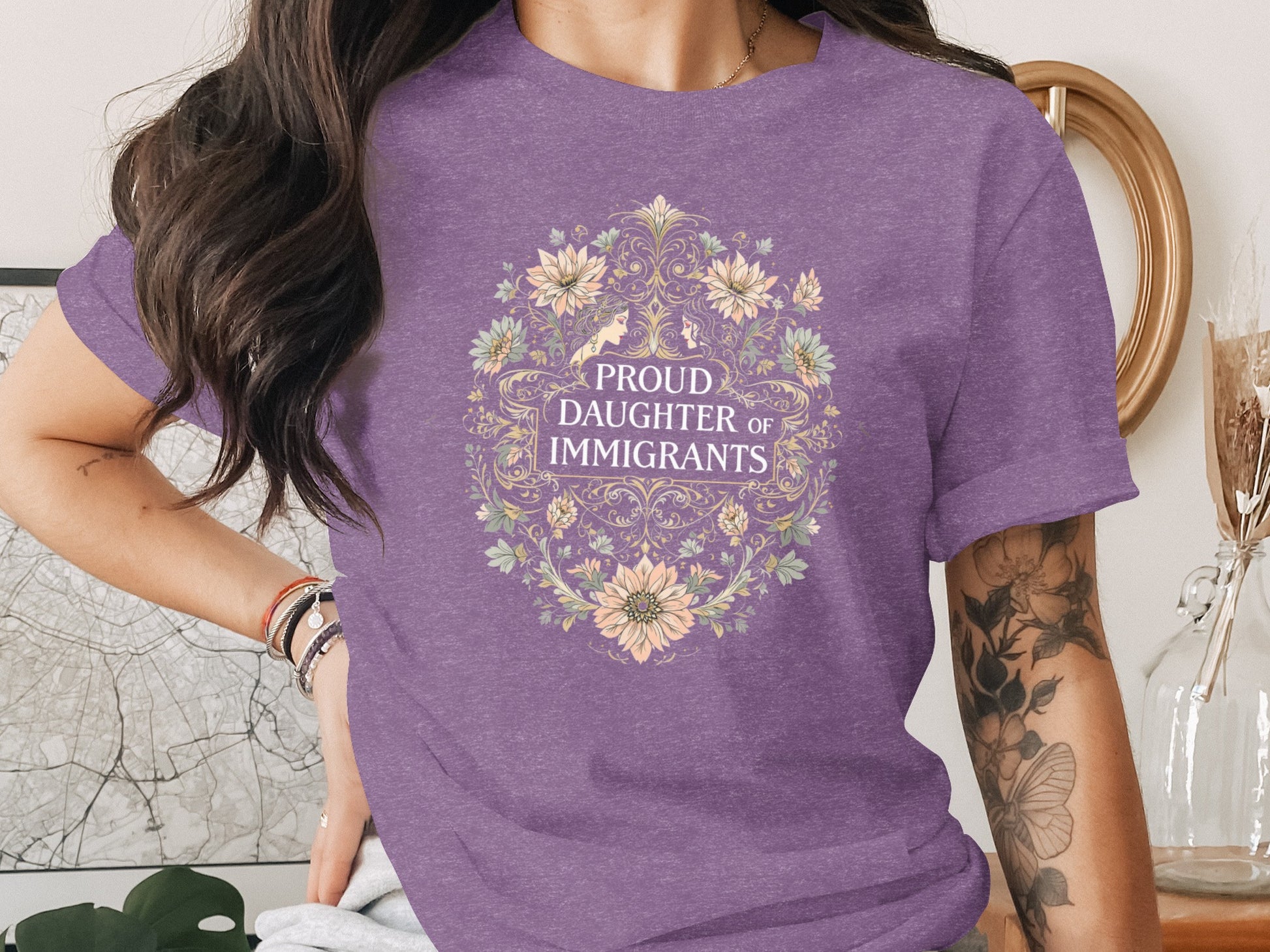 Proud Daughter of Immigrants Flower Graphic Shirt