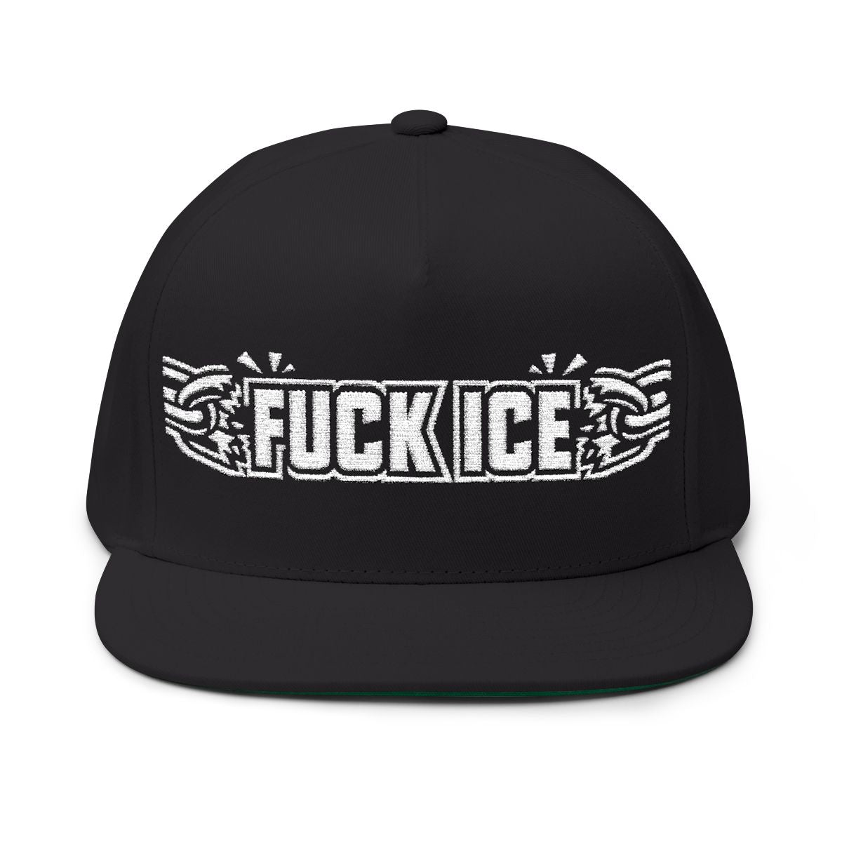 FUCK ICE Statement Snapback Hat With Bold Embroidery