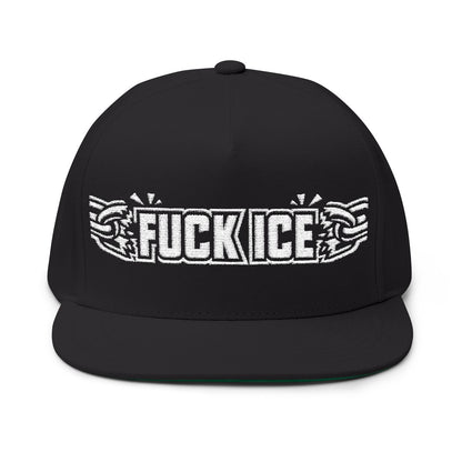 FUCK ICE Statement Snapback Hat With Bold Embroidery