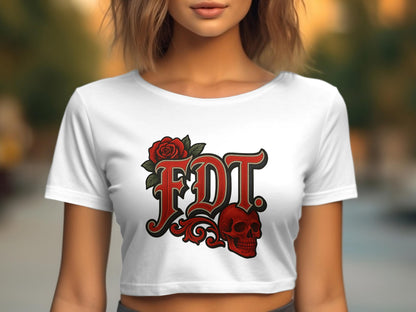 Rose and Skull Design FDT Crop Top product type