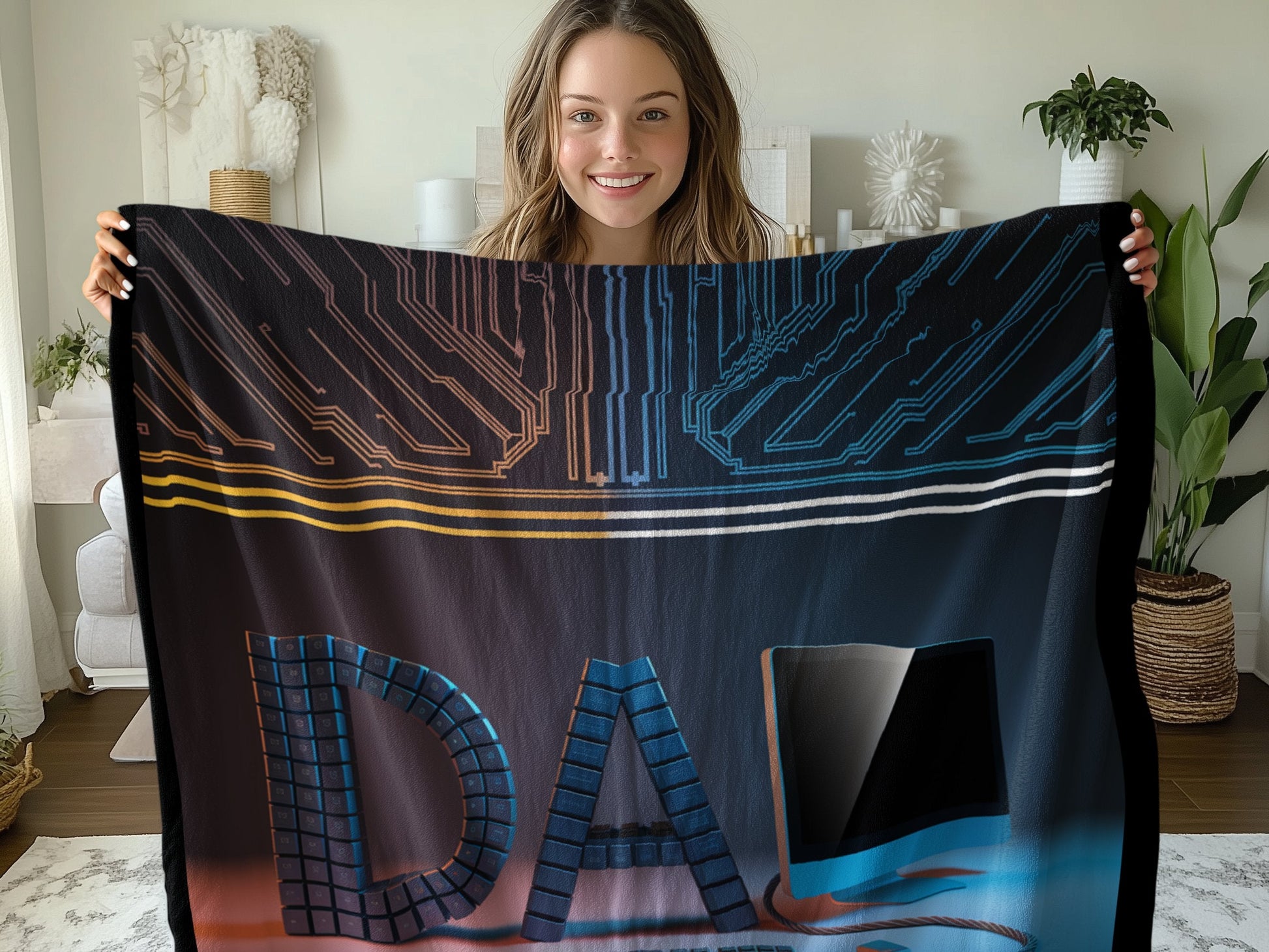 Circuit Board Theme Soft Comfy Throw Blanket product