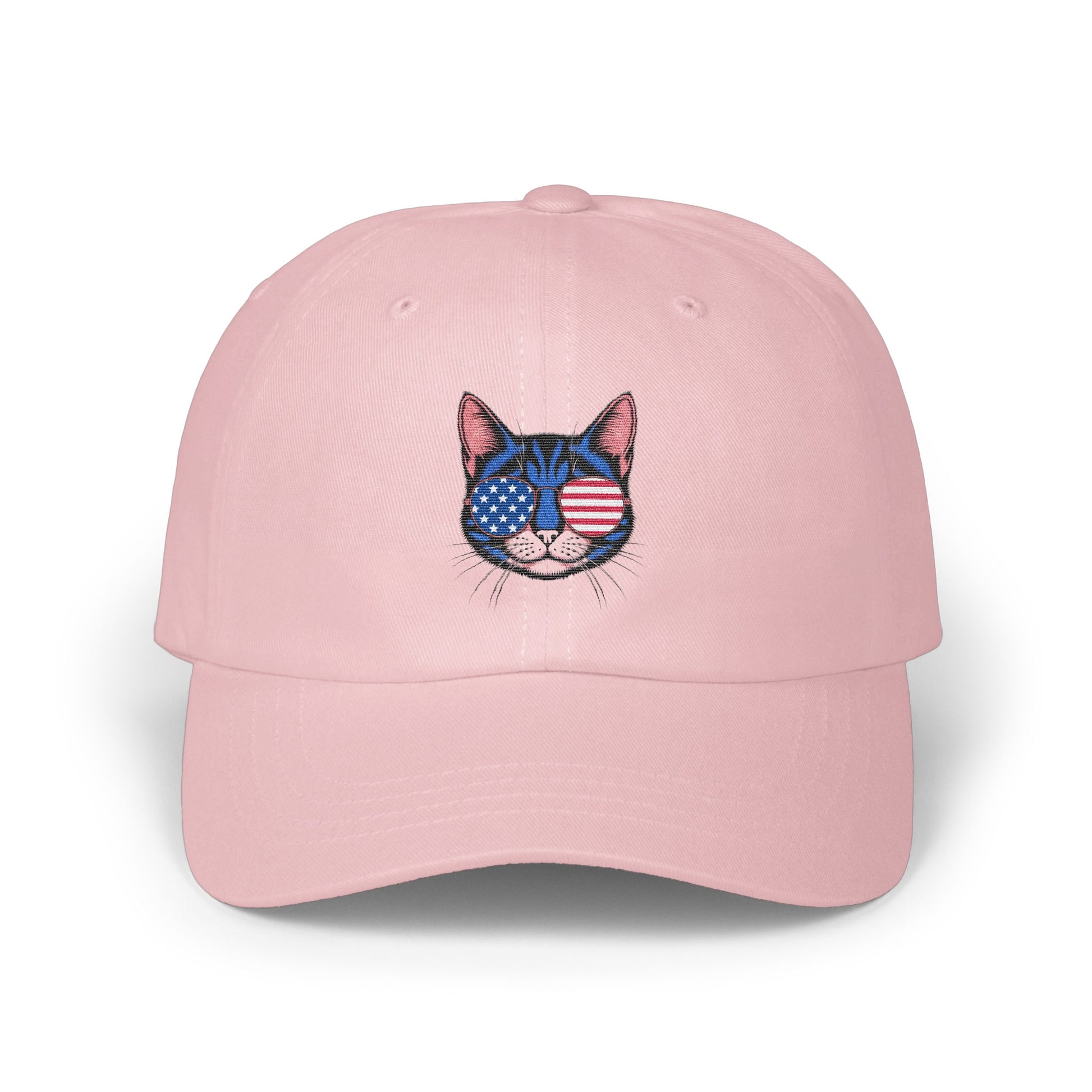 Pink Baseball Cap with Cat Embroidery Design product