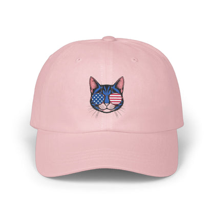Pink Baseball Cap with Cat Embroidery Design product