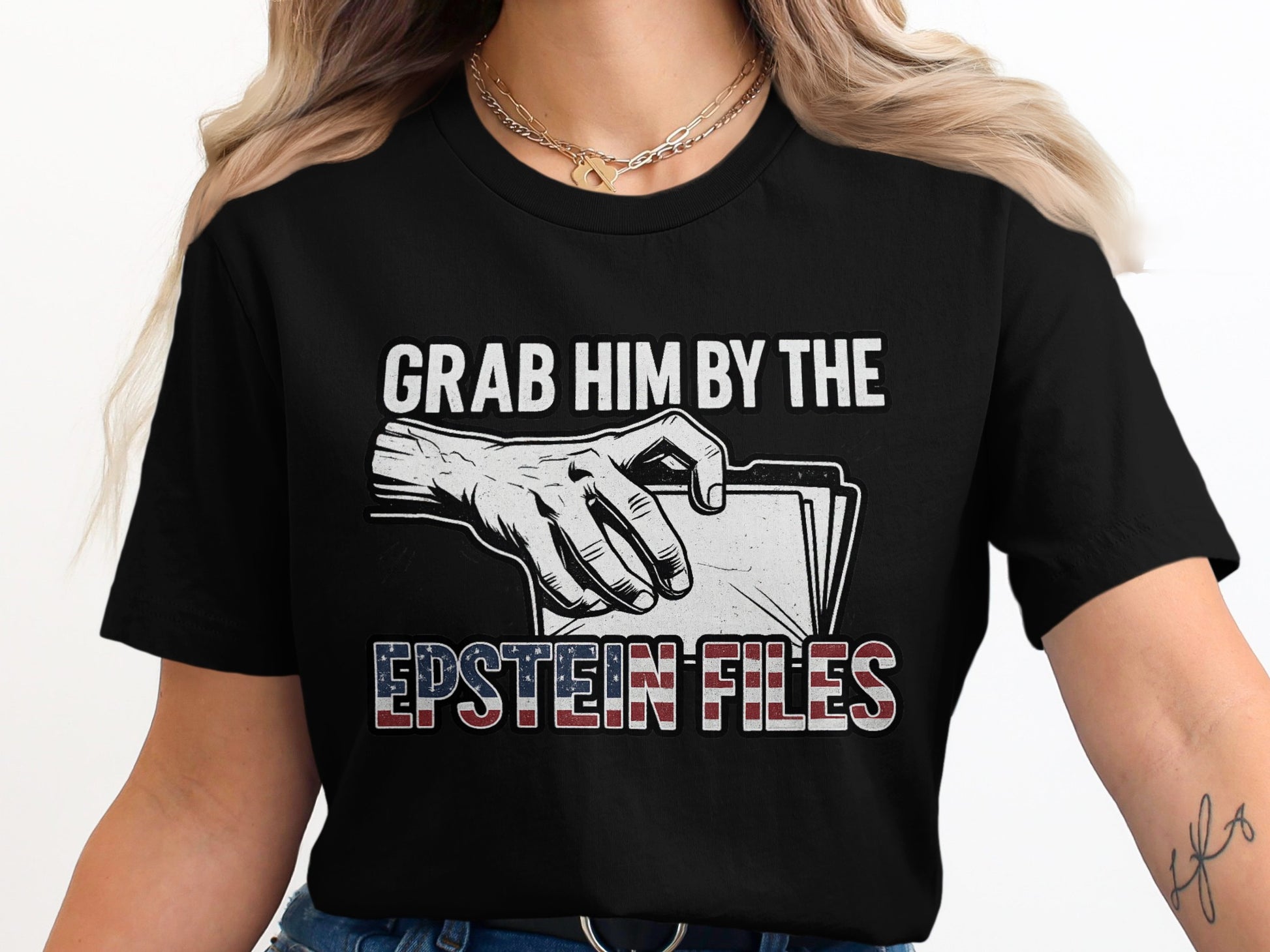 Grab Him By The Epstein Files Graphic T-Shirt product