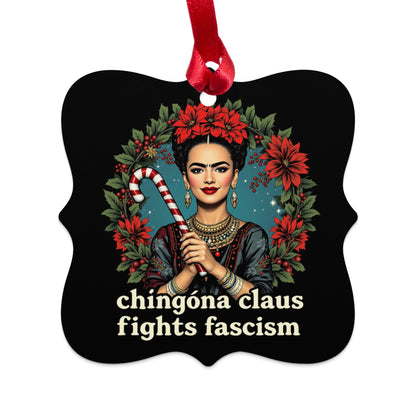 Chingona Claus Fights Fascism Christmas Ornament