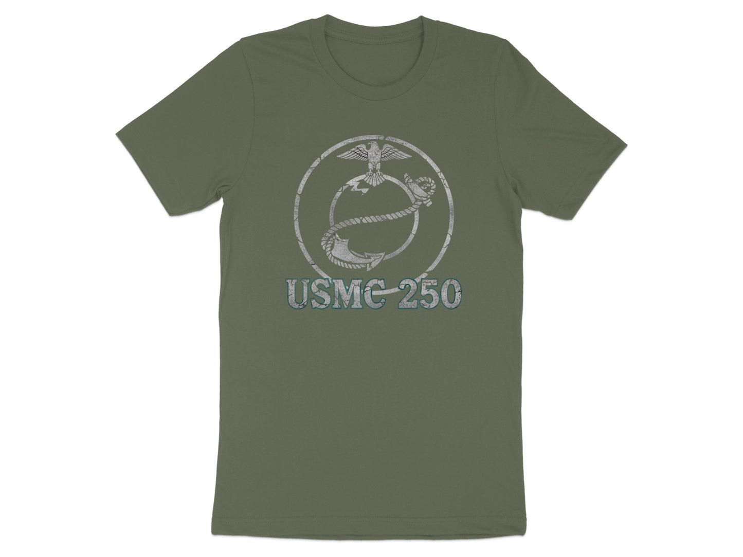 Vintage USMC 250 Logo Design Military Style T-Shirt