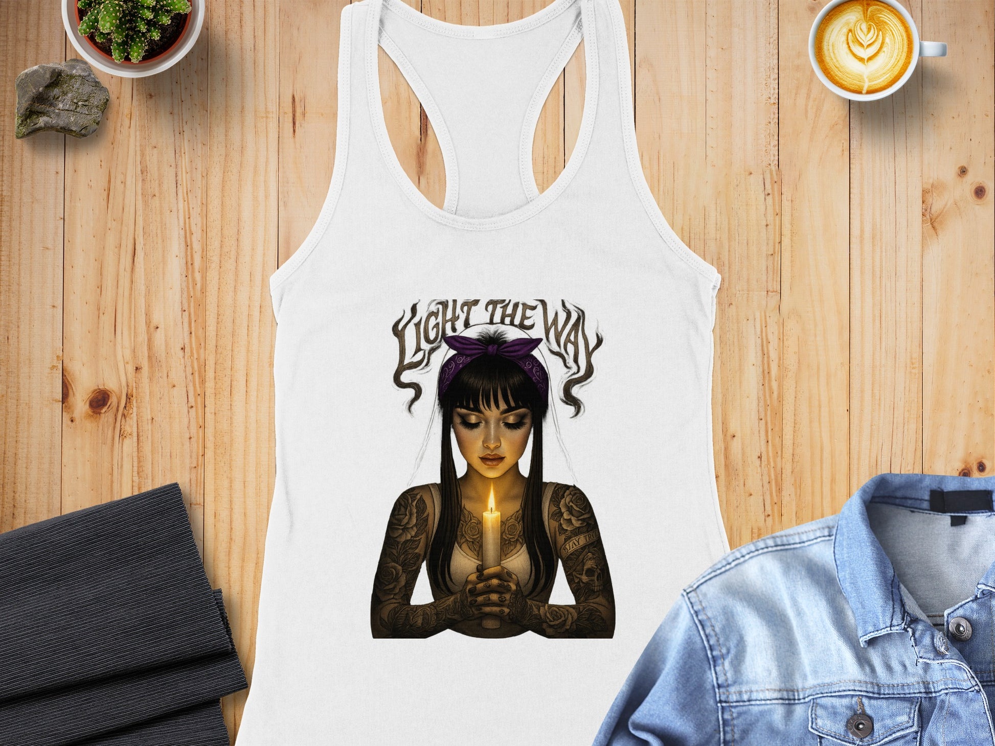 Light The Way Gothic Tattoo Design Tank Top