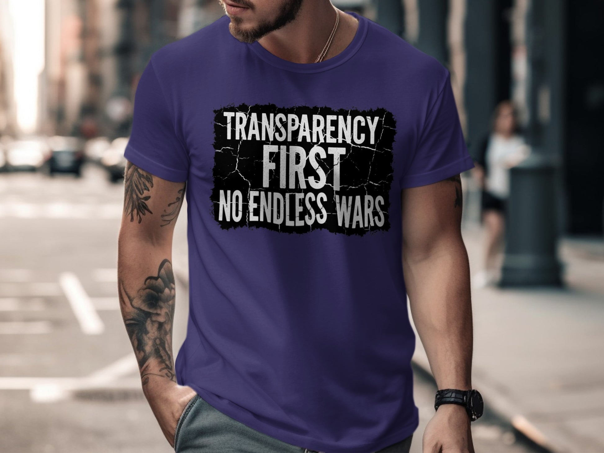 Transparency First No Endless Wars Graphic T-Shirt