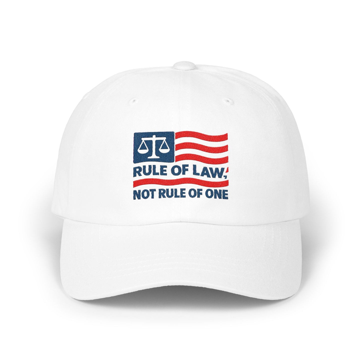 Rule of Law Not Rule of One White Cap product type