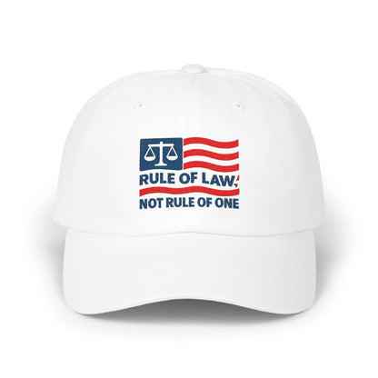 Rule of Law Not Rule of One White Cap product type